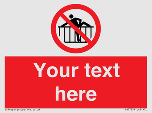 Custom prohibition do not cross barrier